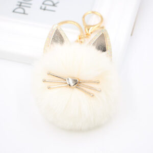 Rice White / Cat Keychain