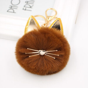 Brown / Cat Keychain