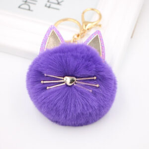 Deep Purple / Cat Keychain