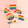 Wholesale Rainbow Bridge Six-Color Rainbow Set Alloy Brooch