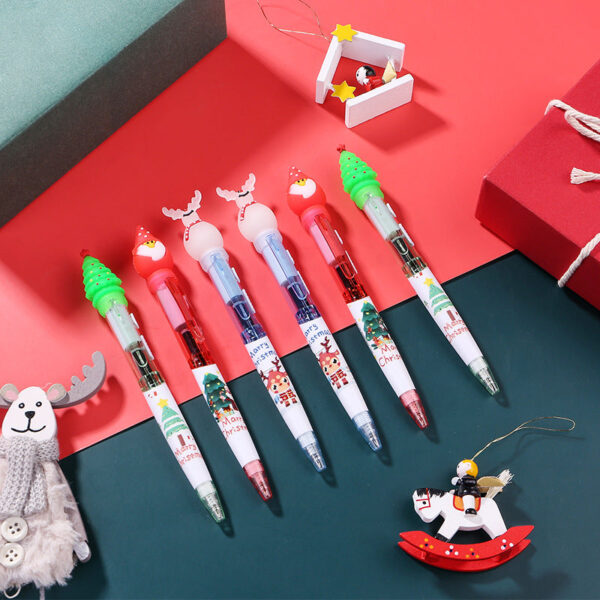 Wholesale Cartoon Christmas Tree LED Light Plastic Ballpoint Pen