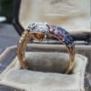 Wholesale Alloy Color Inlaid Zircon Small Snake Ring