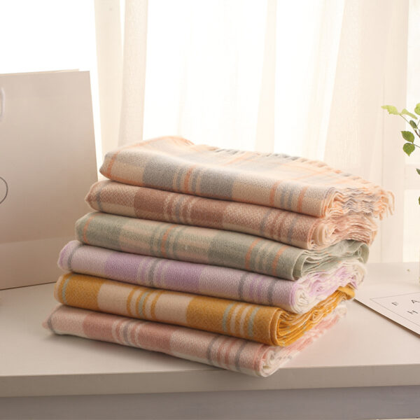 Wholesale New Thickened Polyester Imitation Wool Winter Plaid Scarf