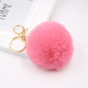 Peach powder / Gold key chain