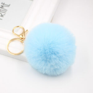 Light blue. / Gold key chain