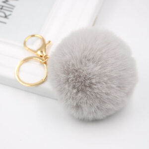 Light gray / Gold key chain