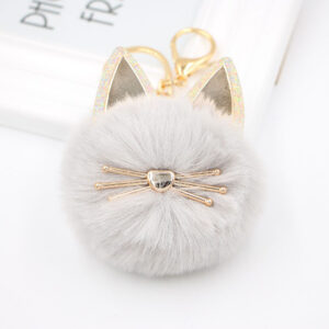 Light gray / Cat Keychain