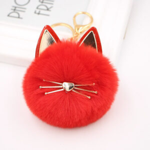 Red / Cat Keychain
