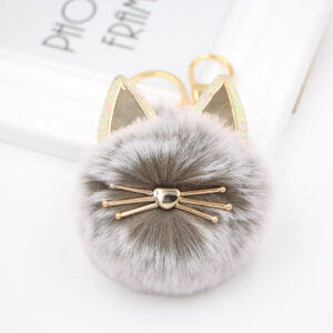 Two-color Gray / Cat Keychain