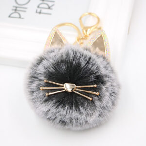 Two-tone black / Cat Keychain