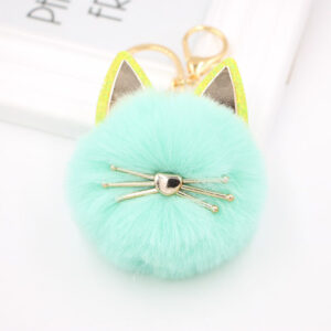 Mint Green / Cat Keychain
