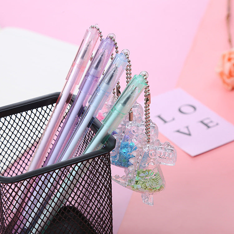 Wholesale Plastic Sequin Dinosaur Pendant Ballint Pen