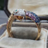Wholesale Alloy Color Inlaid Zircon Small Snake Ring