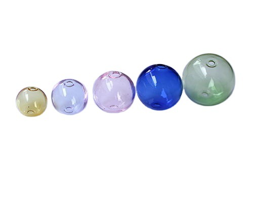 Wholesale Colored Glass Bubble Cover Diy Double Hole Jewelry Accessories Beads
