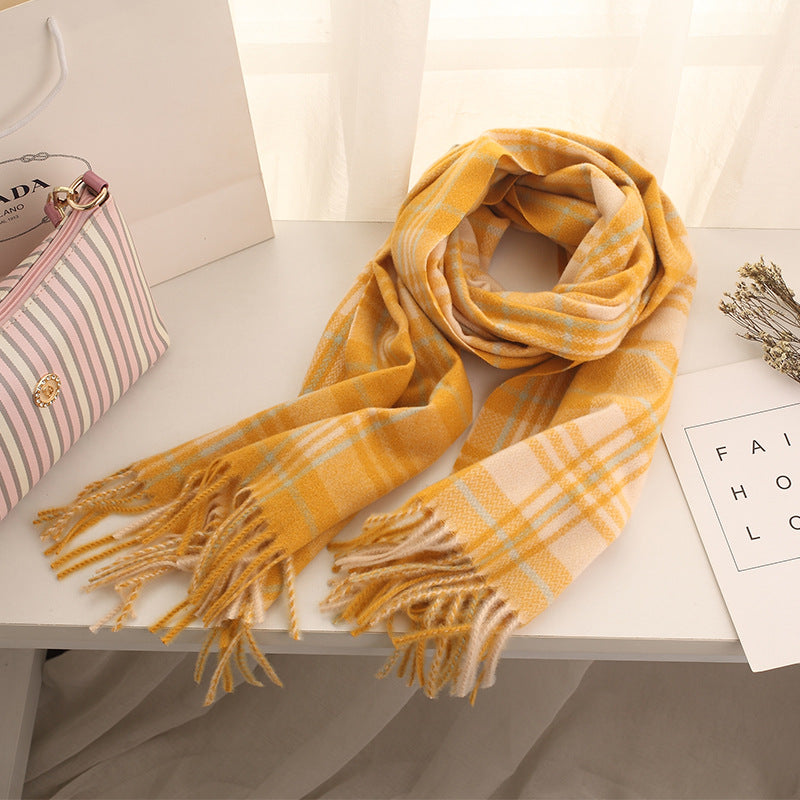 Wholesale New Thickened lyester Imitation Wool Winter Plaid f