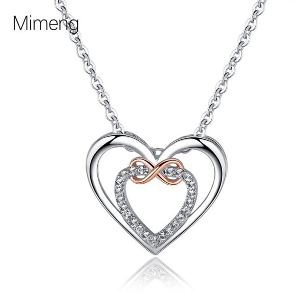 Wholesale Necklace Stainless Steel Double Heart Shape OLY-NE-WL141