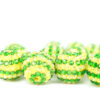 Wholesale 20MM Resin Dark Green Light Yellow AB Strip Diamond Ball Beads