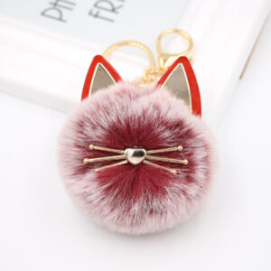 Two-color red / Cat Keychain
