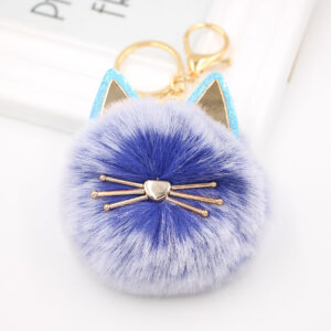 Two-color blue / Cat Keychain