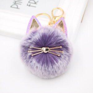 Two-color purple / Cat Keychain