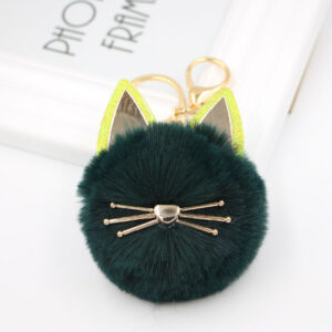 Dark green / Cat Keychain