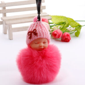 Pink / About 7.5cm hair ball plastic buckle