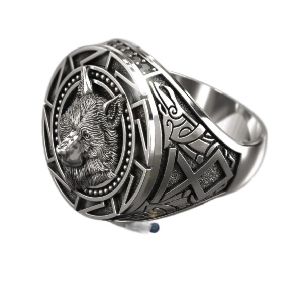 Wholesale Alloy Viking Wolf Head Ring for Men