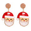 Wholesale Creative Christmas Elk Snowman Santa Earrings