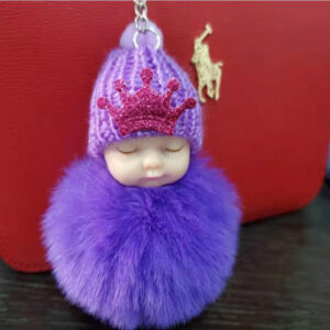 Purple Crown Doll-Single Ring Buckle / About 7.5cm hair ball plastic buckle