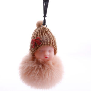 Leather powder / About 7.5cm hair ball plastic buckle