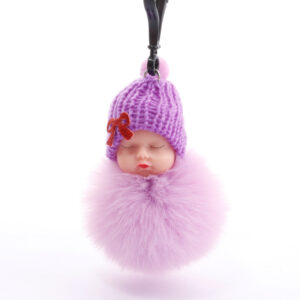 Violet / About 7.5cm hair ball plastic buckle