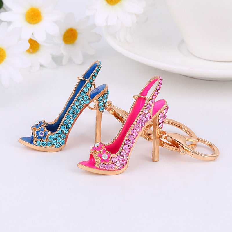 Wholesale Zinc Alloy High Heels Rhinestone Keychain