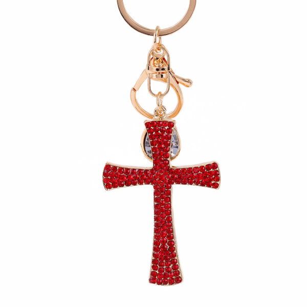22928799192_507830569 Wholesale Alloy Diamond Cross Key Chain