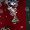 Wholesale Diamond Drip Oil Christmas Tree Zinc Alloy Keychain