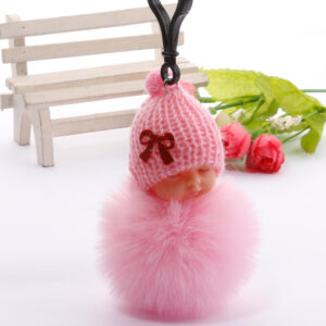 Pink / About 7.5cm hair ball plastic buckle