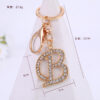 Wholesale Zinc Alloy 26 English Alphabet Rhinestone Keychain