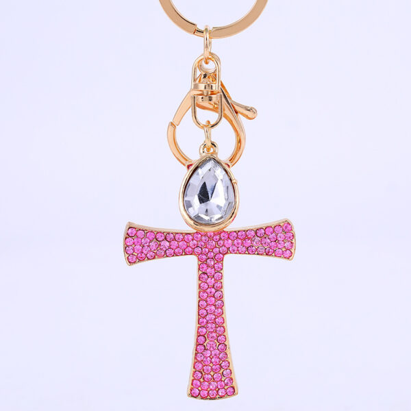 23014048643_507830569 Wholesale Alloy Diamond Cross Key Chain