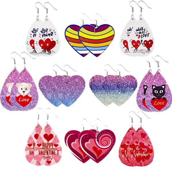 23018892504_1995076223 Wholesale Valentine's Day Leather Earrings