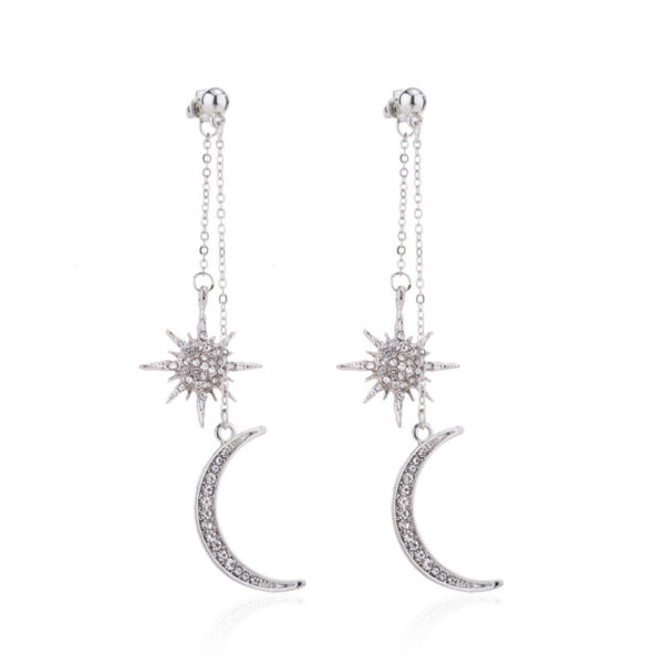 23048510027_1346985648 Wholesale Star Diamond Moon Alloy Earrings