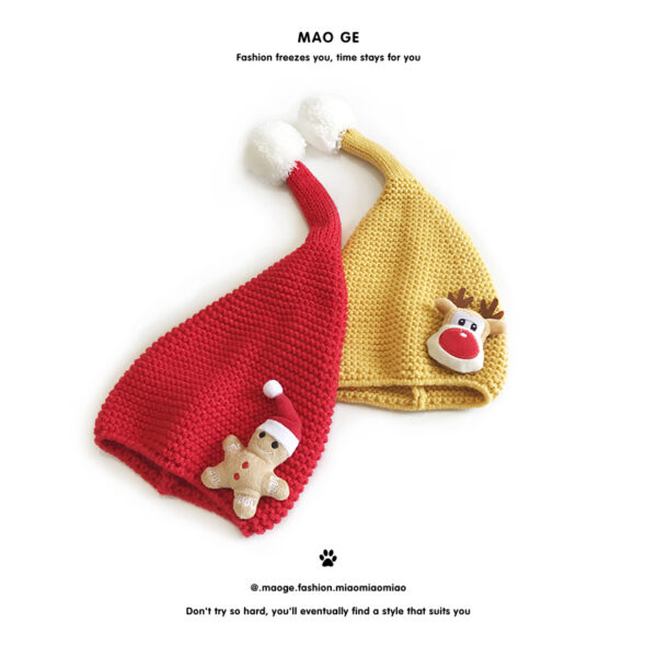 Wholesale Children's Cartoon Christmas Fur Ball Warm Knitted Beanie