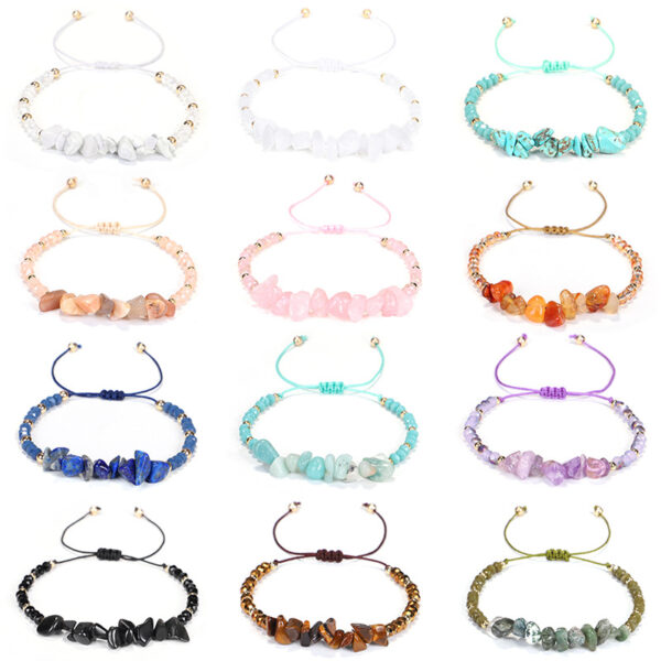 23094451403_201118516 Wholesale Color Irregular Crushed Stone Beads Bracelet
