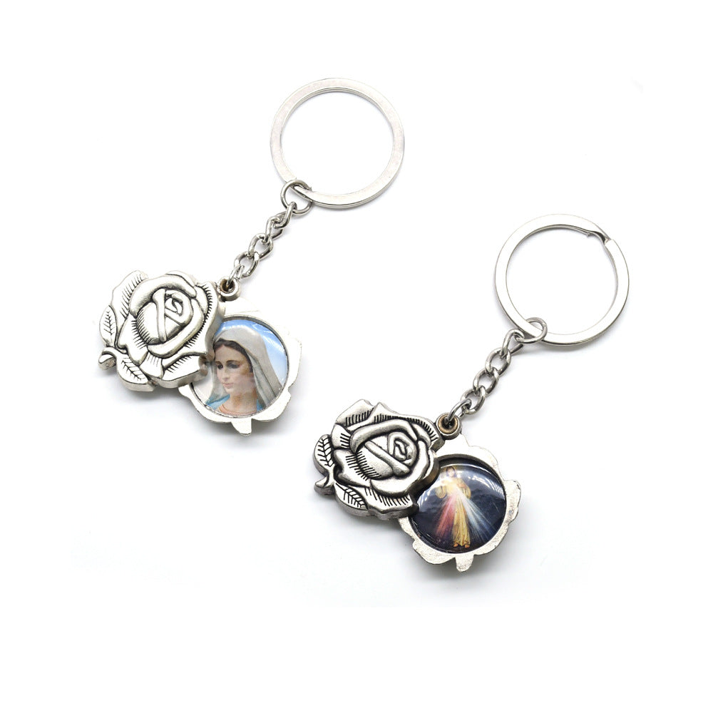 Wholesale Metal Rosary Our Lady and Father Keychain