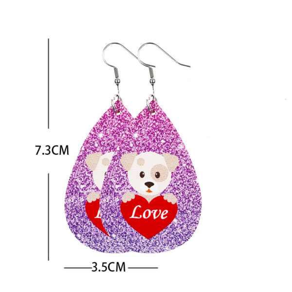 23104735433_1995076223 Wholesale Valentine's Day Leather Earrings