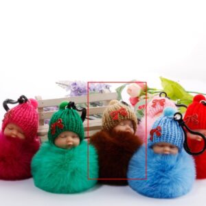 Brown / About 7.5cm hair ball plastic buckle