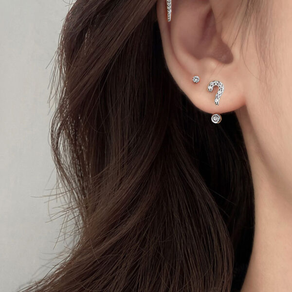 Wholesale Question Mark Exclamation Mark 925 Silver Needle Alloy Earrings