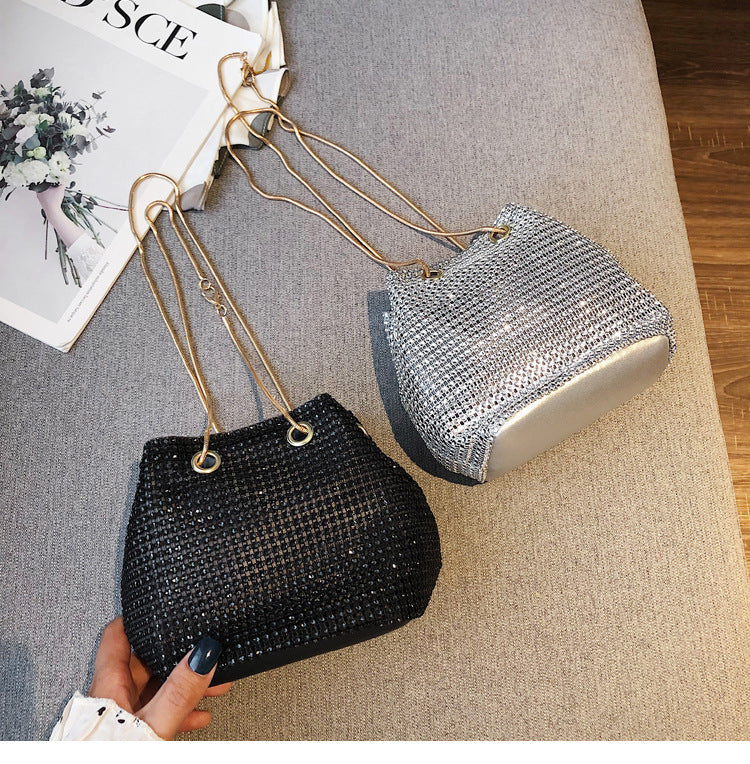 Wholesale PVC Diamond Rhinestone Ser Flash Diamond Chain Bag