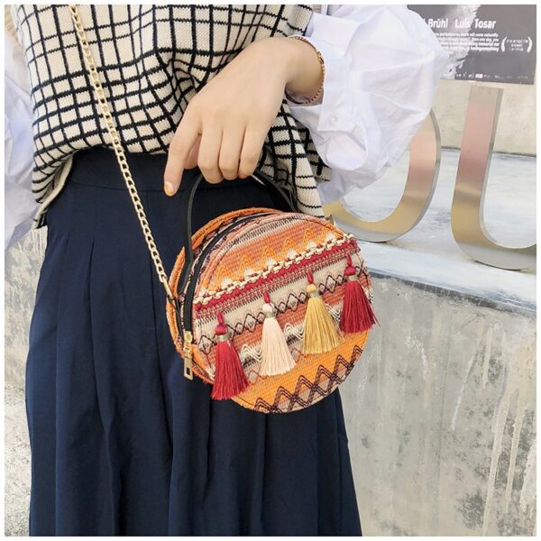 23134194671_469688590 Wholesale Weaving Ethnic Round Bag Chain Shoulder Bag