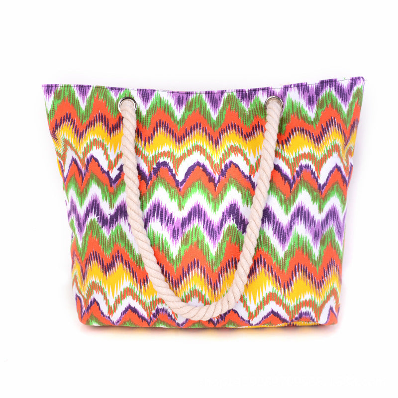Wholesale Horizontal Stripe Shading Canvas Bag
