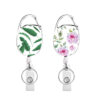 23151506377_1355957071 Wholesale Badge Reels ABS Flower Leopard Pattern Leaf Retractable Keychain
