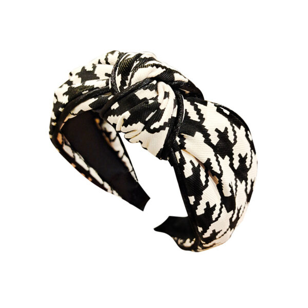 Wholesale Autumn and Winter Fabric Thousand Bird Plaid Hair Hoop